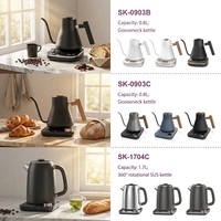 Bouilloire électrique à bec de cygne pour café filtre avec écran LCD, ébullition rapide et fonction maintien au chaud pour thé et café