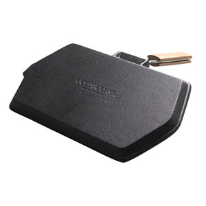 Poêle à griller <span class=keywords><strong>rectangulaire</strong></span> en fonte noire, poignée en bois pliable, pré-culottée, compatible gaz et <span class=keywords><strong>induction</strong></span>, UE - Product Image 2