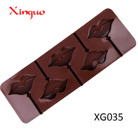 Moule à sucettes et bonbons durs en silicone 919 Factory and Stock, moule à chocolat en silicone à 5 cavités, moule en résine pour bonbons en forme de lèvres, sans BPA