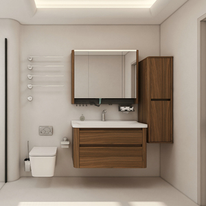 Simple Bathroom Plywood Vanity Cabinet Combination Set with <b>Led</b> <b>Mirror</b> and Ceramic Basin - Product Image 2
