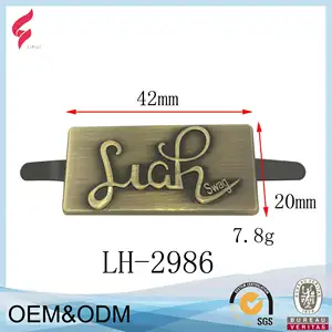 Custom 3d Plate Engraved Shoes Bag Design Tags Letters Metal Name Tags Handbag Metal Label Brand Metal Logo For Handbags Purses