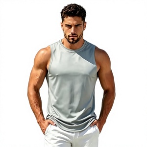 Débardeur blanc sans manches pour homme, col rond, séchage rapide, tricoté, imprimé, respirant, 100 % coton, style streetwear, vêtements décontractés - Product Image 3