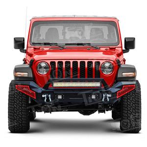 4X4บั๊มเปอร์แบบออฟโรดกันชนหน้าพร้อมไฟกระทิงบาร์ผลิตภัณฑ์สำหรับ Wrangler JK JL - Product Image 3