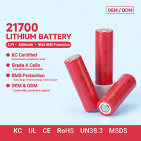 Baterai Solid State Silinder 21700 Bersertifikasi KC CE 3.7V Grade A 500 Siklus -20C hingga +60C untuk Peralatan Listrik OEM