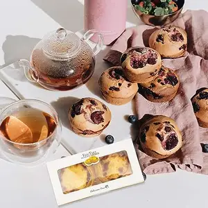 Personalizado Egg Tart Window Boxes Macaron Display Container Chocolate Mini Cookies Embalagem Caixas para Baking Muffin Transportadora