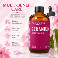 SHEOSEA Huile Essentielle de Géranium Doux 100% Pure et Naturelle Distillée à la Vapeur Hydratante Éclaircissante pour Diffuseur Soin des Cheveux Massage Corporel