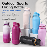 Bouteille d'eau portable réutilisable personnalisée de 25 oz en acier inoxydable 316 à double paroi isolée sous vide pour boissons chaudes et froides, avec sangle de transport pour le sport