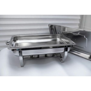 Juego de Recipientes para Buffet de Lujo para Hoteles y Restaurantes, Juego de Recipientes para Buffet de Acero Inoxidable con Calentador de Alcohol de 9L - Product Image 2