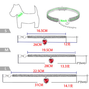 KingHon New Love Water Drop Rhinestone Pet Collar for Cats and <b>Dogs</b> Neck Accessories Pendant Anti-loss Crystal Pet Collar - Product Image 3