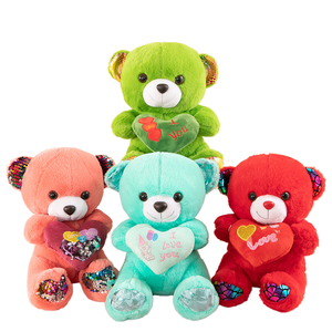 Ours en peluche en forme <span class=keywords><strong>de</strong></span> cœur personnalisé avec rembourrage en coton PP, hauteur <span class=keywords><strong>de</strong></span> 32 cm, <span class=keywords><strong>pour</strong></span> les couples, la Saint-Valentin, <span class=keywords><strong>cadeau</strong></span> <span class=keywords><strong>de</strong></span> fête des filles - Product Image 1