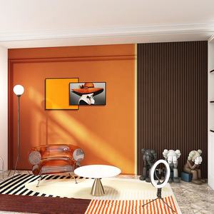 오렌지 실크 현대 방수 쉬운 설치 패션 레이디 여자 침실 배경 화면 라이브 배경 장식 - Product Image 5
