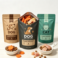 500 pièces MOQ, conception personnalisée gratuite, impression de forme sur mesure, emballage, pochette verticale à impression unique pour friandises pour animaux de compagnie