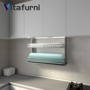Sistema di Sollevamento Elettrico Vitafurni per Organizzare e Riporre Piatti, Cestello Estraibile Intelligente per Armadietti da Cucina <span class=keywords><strong>con</strong></span> Controllo Vocale - Product Image 2