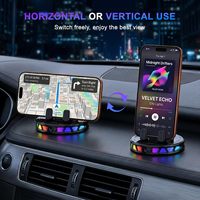 Chargeur de voiture sans fil en gros, commande en gros, 15W, commande à une main, lumière RGB, compatible dropshipping, tous smartphones