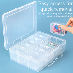 SUNSHING <b>Clear</b> <b>Plastic</b> Compartment Organizer Box for Beads Charms Nail Art Storage Multi-Purpose Jewelry Packaging <b>Container</b> - Product Image 5