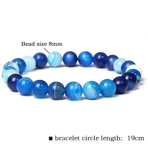 Bracelet de mode 8 mm en onyx naturel, fait main, coloré, tendance et polyvalent, élastique, bijoux unisexe - Product Image 2