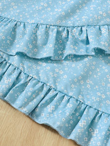 Set pakaian perempuan isi 2 potong, pakaian celana pendek tanpa lengan Motif bunga untuk anak usia 8 tahun - Product Image 5