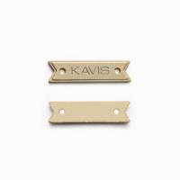 Étiquettes métalliques écologiques personnalisées avec logo en relief 3D pour vêtements, sacs et articles vestimentaires - Bords découpés au laser, formes rectangulaires/carrées