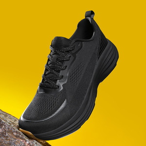 Chaussures de marche quotidiennes pour hommes, respirantes, en maille, à plateforme, avec semelle épaisse, lacets, antidérapantes - Product Image 3