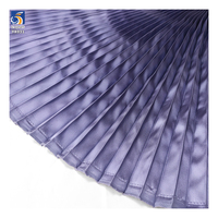 Tela Plisada de Satén de Poliéster YX931 Lila de 3 cm, 100% Poliéster, Elástica, Brillante, Tipo Acordeón, para Vestidos de Mujer