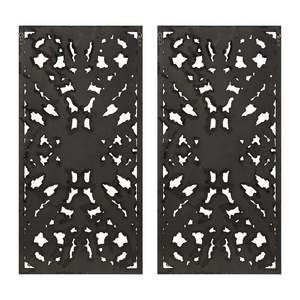 Ensemble de 2 décorations murales en bois sculpté vieilli DB, panneaux muraux en bois faits à la main, modèle D0100H70IVT - Product Image 5