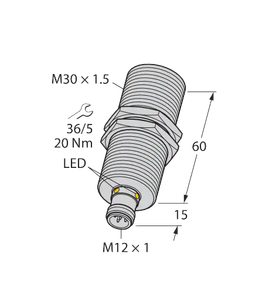 Capteur de Proximité Ultrasonique à Mode Diffuse Longue Portée RU300U-M30E-LI8X2-H1151 1610099 300-3000mm pour la Détection du Niveau de Matière - Product Image 2