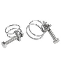 Prix usine Double fil Clip collier de serrage 304 colliers de serrage en acier inoxydable réglable 10-45mm Double fil collier de serrage