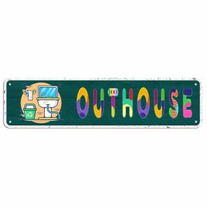 Outhouse Slim Tin Sign Street Funny Metal Sign Decoración de pared para dormitorio Farm Home Bar Garage Man Cave Wall Art Gift 4 "por 16" - Product Image 3