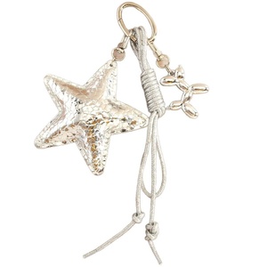 <b>Silver</b> <b>Balloon</b> Dog Pendant Round Metal Clasp Braided Rope Soft PU Leather Embossed Pattern Star Charm for Women Handbags - Product Image 6