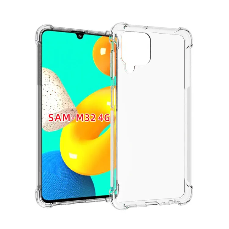 Anti Choc TPU pour Samsung Galaxy M32 4G Clair Gel Arrière Souple Portable Étuis de Couverture De Téléphone