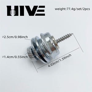 HIVE2pcs/set באיכות גבוהה תפעול קל למכירה חמה חלקי נעילת רצועת גיטרה משלוח מהיר נגד נפילה לחצני נעילת רצועת גיטרה - Product Image 2