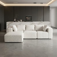 Canapé-lit modulaire en tissu velours côtelé Amperui, design moderne en forme de L, confortable, pour salon et chambre à coucher