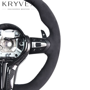 Volante Kryvex para <span class=keywords><strong>BMW</strong></span> E90 E60 E65 E84 E83 E70 E71 M3 M5, Personalizado, en Cuero Genuino y Fibra de Carbono - Product Image 3