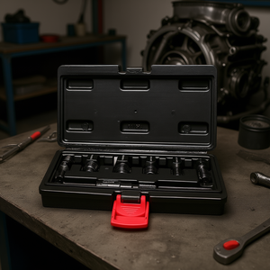 Kit de réparation de filetages métriques automobiles 7 pièces, avec douille hexagonale 1/2 pouce pour réfileter les aciers dures, en coffret - Product Image 2