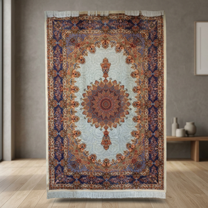 Alfombra Oriental Persa Hecha a Mano de Seda, Alfombra de Lujo para Interiores, Anudada a Mano, Diseño Moderno, Antideslizante, para Hogares y Hoteles - Product Image 2