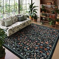 Cashmere Like Foldable Printed Area Rug Machine Washable TPR Non Skid Backing Home Decor Carpet