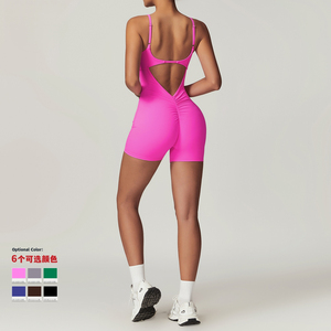 Mono de Yoga ajustado de realce de glúteos de melocotón de secado rápido para mujer desnuda, mono deportivo con diseño de entrenamiento moldeador de espalda - Product Image 2