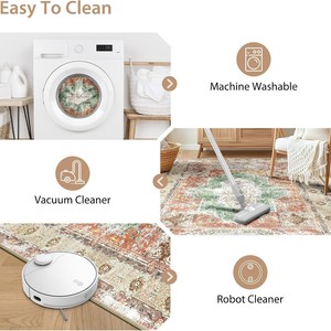 <span class=keywords><strong>Tappeto</strong></span> Pieghevole Lavabile Stampato Stile Americano Vintage per Soggiorno, <span class=keywords><strong>Camera</strong></span> da Letto e Studio - Product Image 3