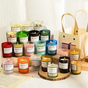 Best Price Multiple Colors Luxury Packaging Scented Soy Wax Candle Empty Glass Jar For Candle Making