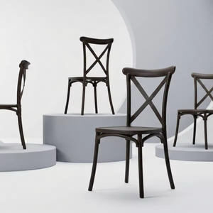 Wholesale Stackable Cross Back <b>Plastic</b> <b>Dining</b> <b>Chair</b> Lightweight Durable Restaurant Hotel Home Indoor Outdoor Commercial Seating - Product Image 5