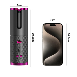 เครื่องม้วนผมไร้สายอัตโนมัติร้อนเร็วจอ LCD อุณหภูมิ6ระดับเครื่องรีดจัดแต่งทรงผมแบบชาร์จไฟได้6ตัวจับเวลาสำหรับ<span class=keywords><strong>ผม</strong></span>หยิก - Product Image 4