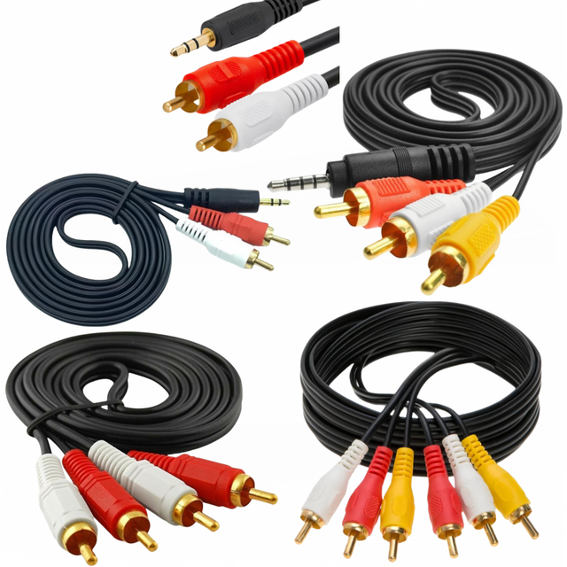 1.5M 3m HIFI RCA Jack Audio Cables 3.5mm Male to Male 2RCA 3RCA AUX Cables RCA Cable for Home Theater DVD Headphone
