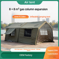 Tente de camping gonflable pliable d'extérieur de 16 m², imperméable, portable, en PVC, avec colonnes d'air, en tissu Oxford, maison gonflable pliable
