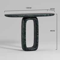 Table console en marbre Dream Home Hollow Loop Base, plateau ovale incurvé, meuble moderne pour entrée en pierre