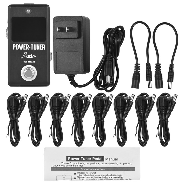 Rowin Tuner Pedal - True Bypass LED Indicator Light