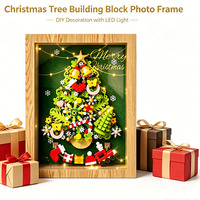 Bloques de Construcción 3D para Árbol de Navidad EPT 535PCS con Luz LED, Función Magnética, Marco Estilo Madera, Decoración Navideña Creativa para el Hogar, Regalo DIY