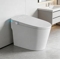 Toilette intelligente intégrée avec mouvement de la buse pour le nettoyage et fonction d'air chaud réglable