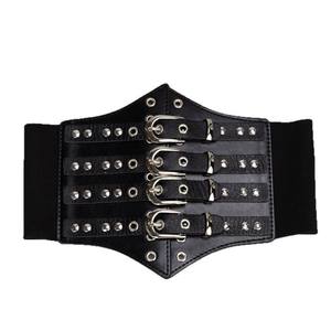 Cinturón de corsé elástico ancho personalizado para mujer con hebilla dorada para uso diario, cosplay y disfraz de Halloween - Product Image 1