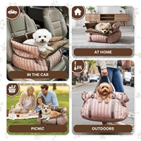Luxuriöses Modernes Outdoor-Reisebett für Hunde Wasserdichter Waschbarer Bezug Tragbar Multifunktional Ganzjährig Nutzbar Metall-Gurt Autositz
