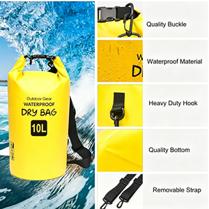 กระเป๋าแห้งกันน้ำ PVC ขนาด 15L 20L 30L จากโรงงานโดยตรง สำหรับพายเรือคายัค ว่ายน้ำ ล่องแก่ง และตั้งแคมป์ - Product Image 6